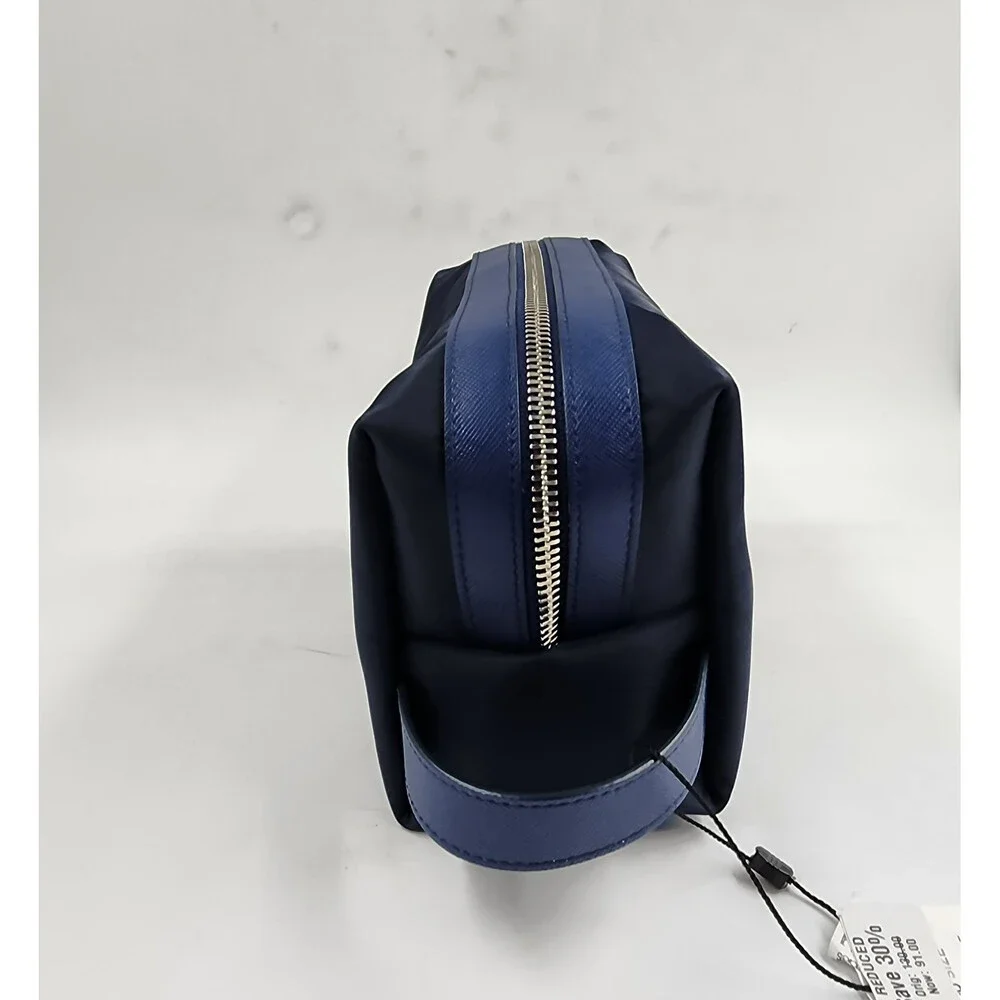 The Men's Store at Bloomingdale's Nylon & Leather Toiletry Bag Navy Zip Top